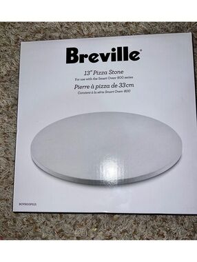 Ceramic Pizza Stone, 13 Inch, White, NEW
